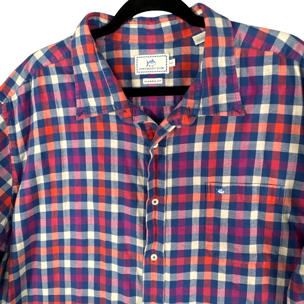 Southern Tide Plaid Button Down Shirt Mens XXL‎ Classic Fit Coastal Prep Casual